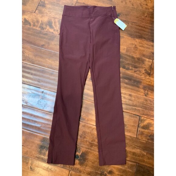 Athleta Maroon Wander Slim Ankle Pants, Size 8T - Picture 1 of 4